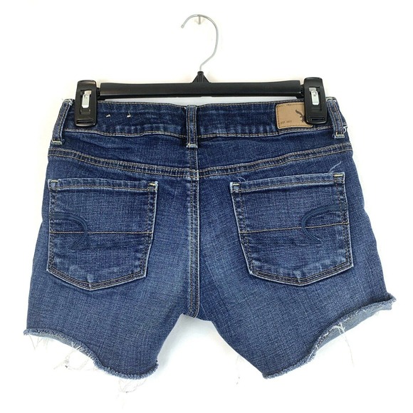 american eagle raw hem denim shorts 00 - Picture 3 of 7